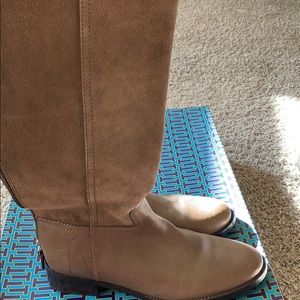 Tory Burch Over the Knee Taupe Boot